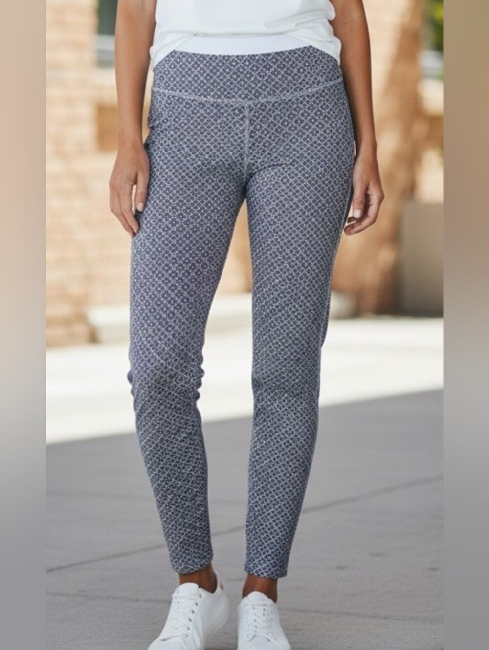 Lulu-B Grey Patterned Slim Leg Pants